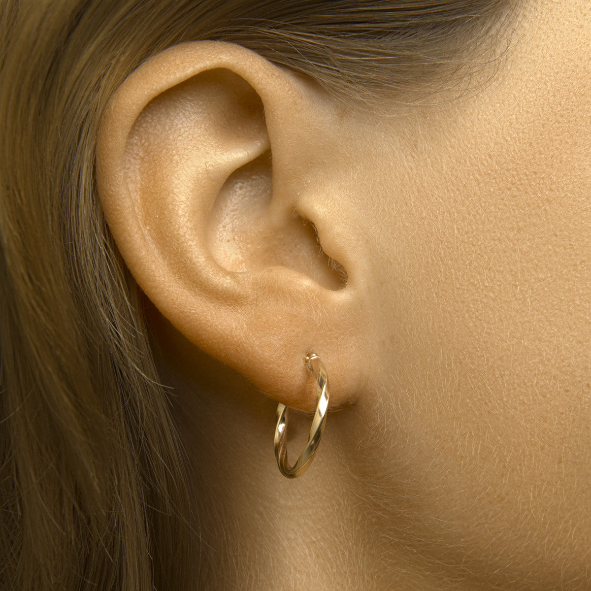 Fantasy Collection Oorbellen gedraaide buis 2,0 mm silgold - PSN5000278