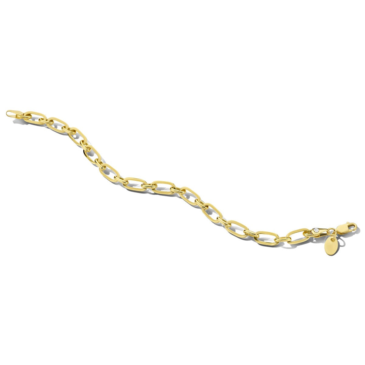 Fantasy Collection Armband paperclip massief 5,5 mm 19 cm silgold