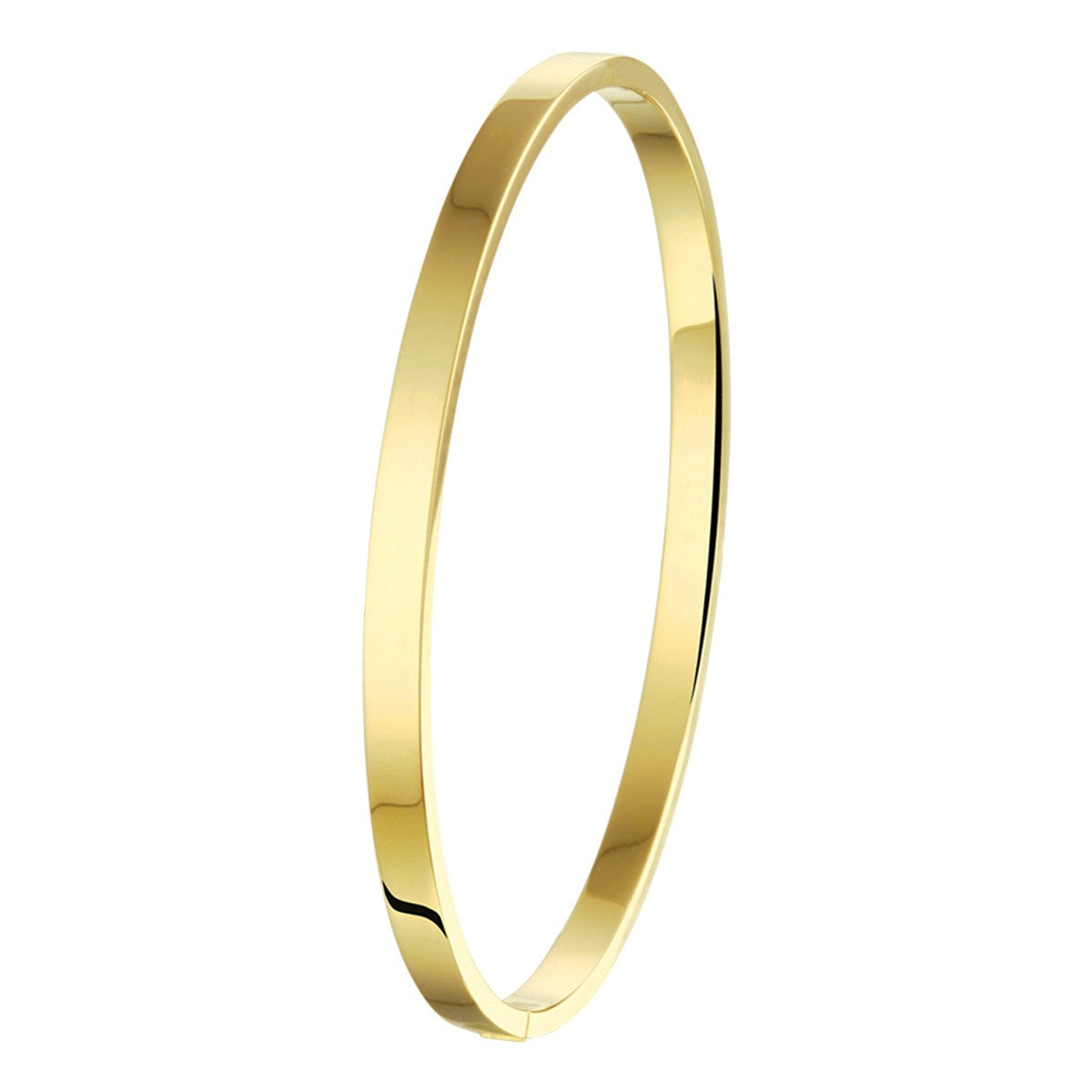 bangle scharnier massief vlakke buis 4,0 mm Zilgold (geelgoud met zilverkern) - PansiteNederland.nl