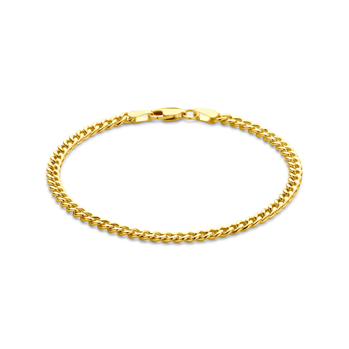 Ketting Gourmette massief 3,7 mm Silgold (geel met zilverkern)