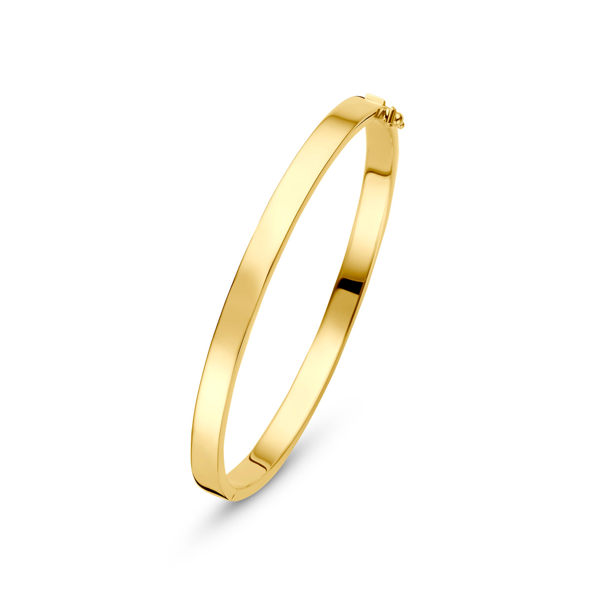Bangle scharnier vlakke buis massief silgold 5 mm