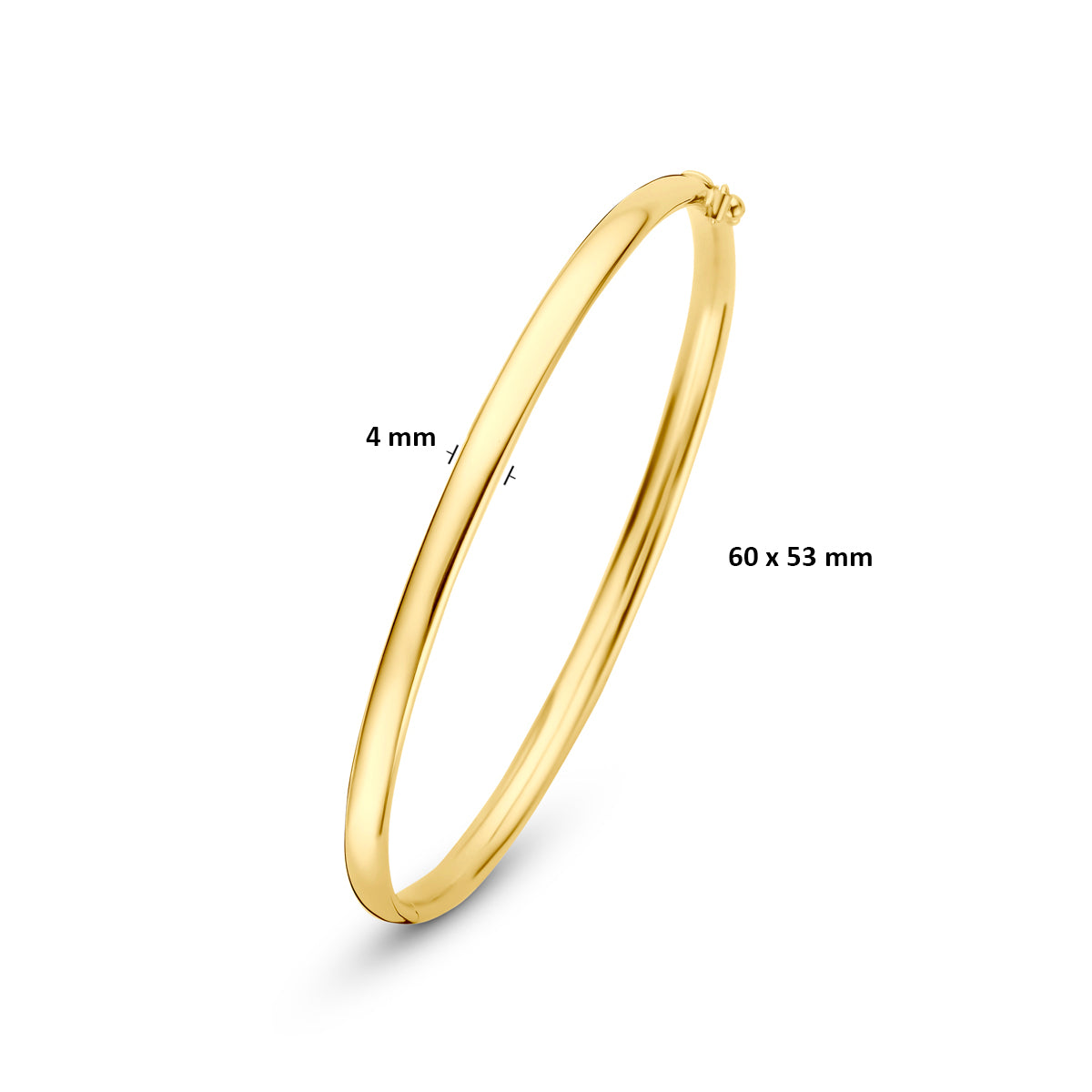 Bangle scharnier ovale buis massief silgold 4 mm 5000382