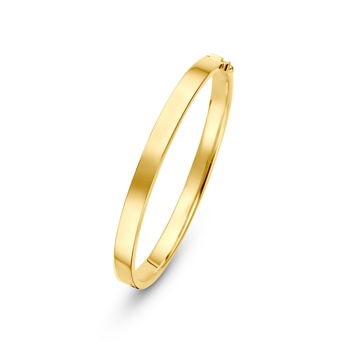 Bangle scharnier vlakke buis massief silgold 6 mm