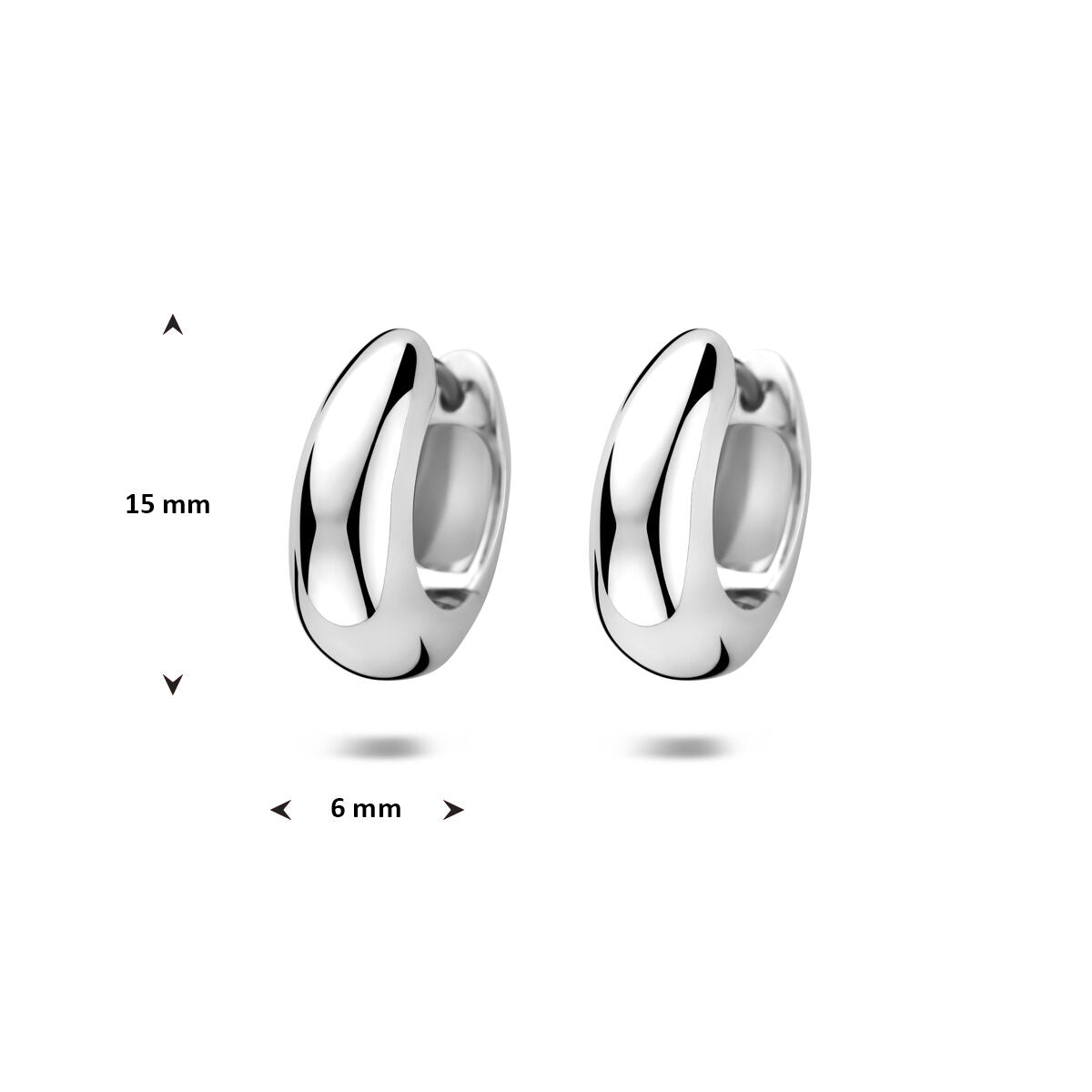 Fantasy Collection Oorbellen 15 mm zilver