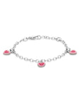 Zilveren armband emaille hartjes 13 - 15 cm 1341817