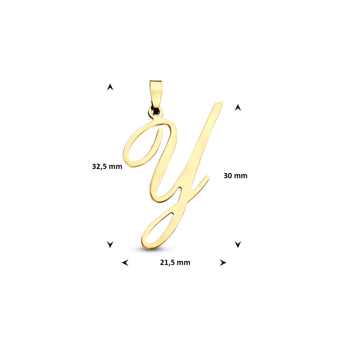 Hanger sierletter Y 30 mm 14K geelgoud #Letter_Y