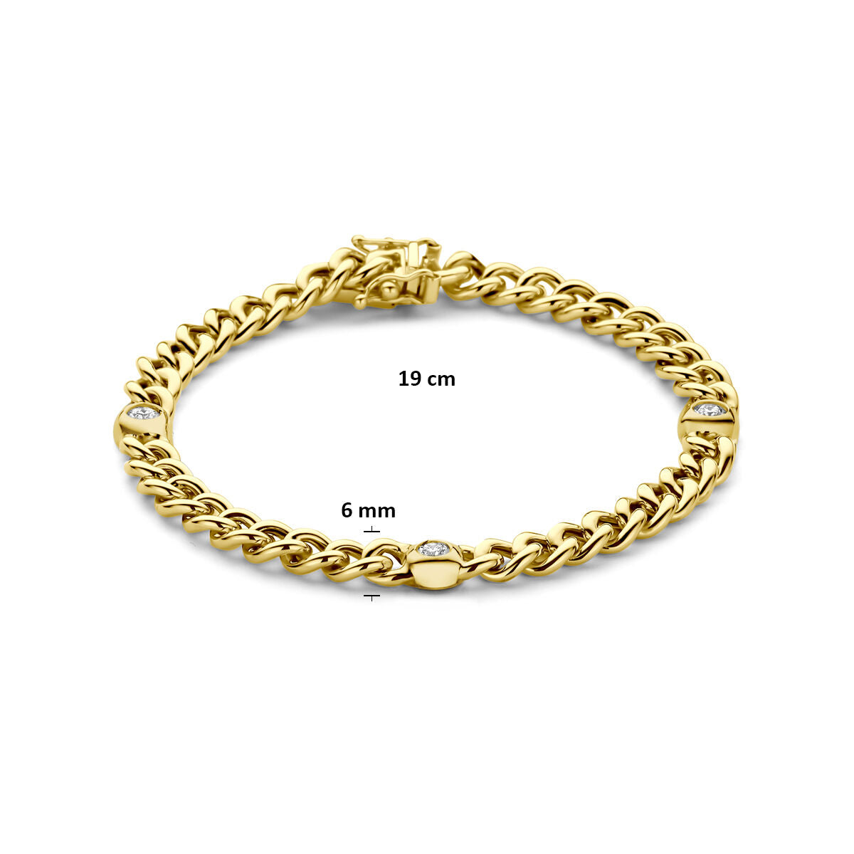 Armband diamant 0.45ct h si 14K geelgoud 19 cm
