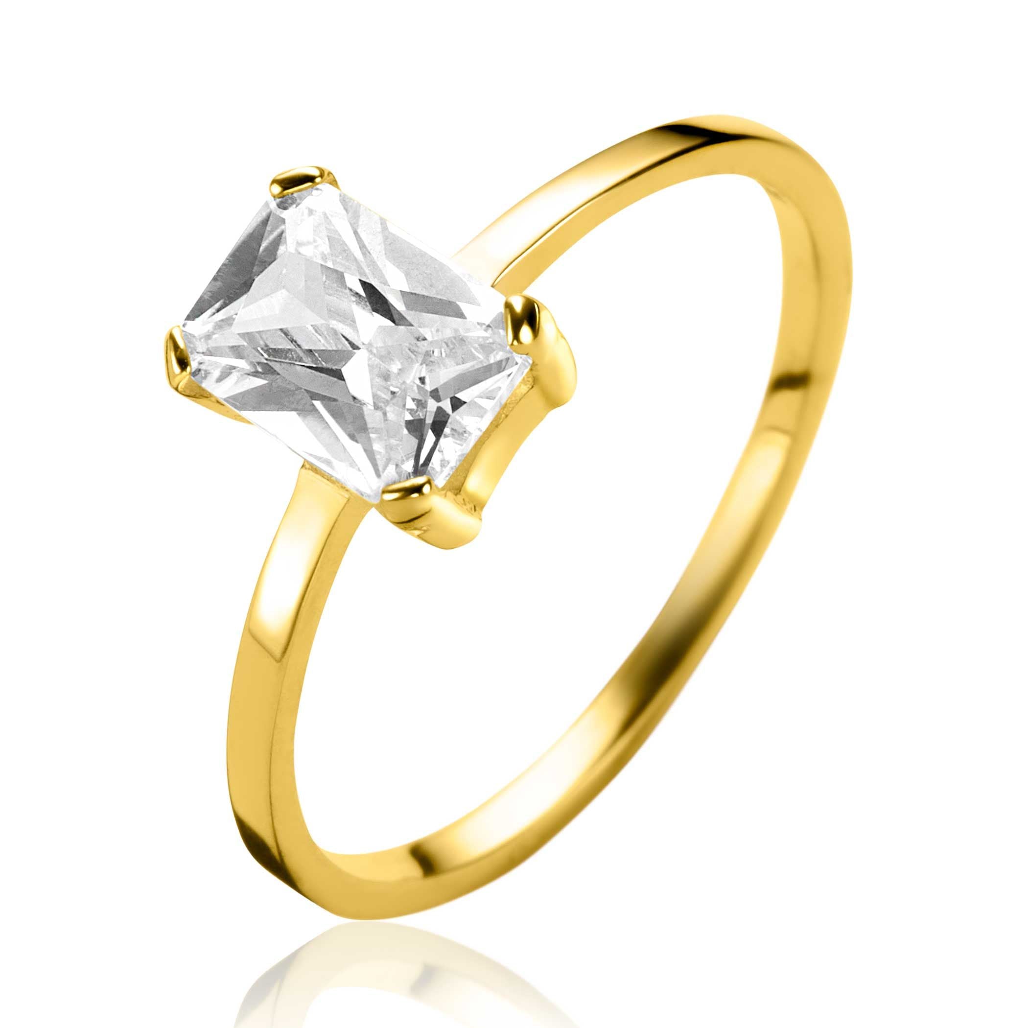 ZINZI 14K Gouden Ring met Witte Zirkonia ZGR509