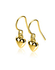 Zinzi 23mm gold plated zilveren oorhangers met bol hart ZIO2661 - PansiteNederland.nl