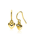 Zinzi 23mm gold plated zilveren oorhangers met bol hart ZIO2661 - PansiteNederland.nl
