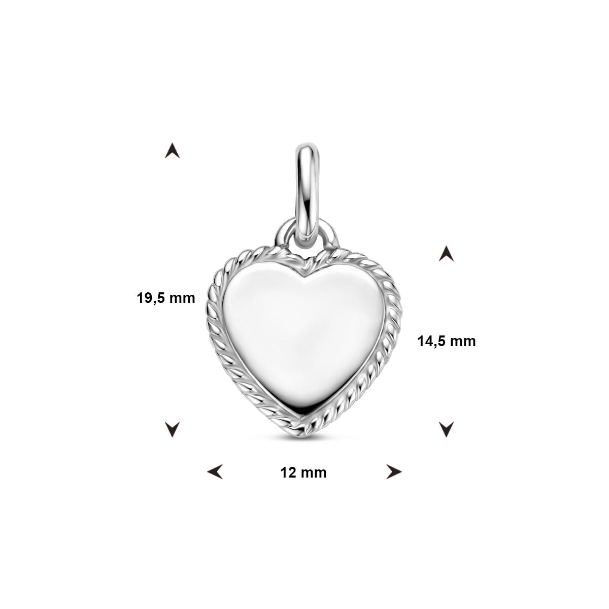 Fantasy Collection Graveerhanger hartje zilver