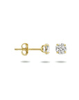 9K Geelgouden 9k oorknoppen zirkonia 4 mm - 8000200
