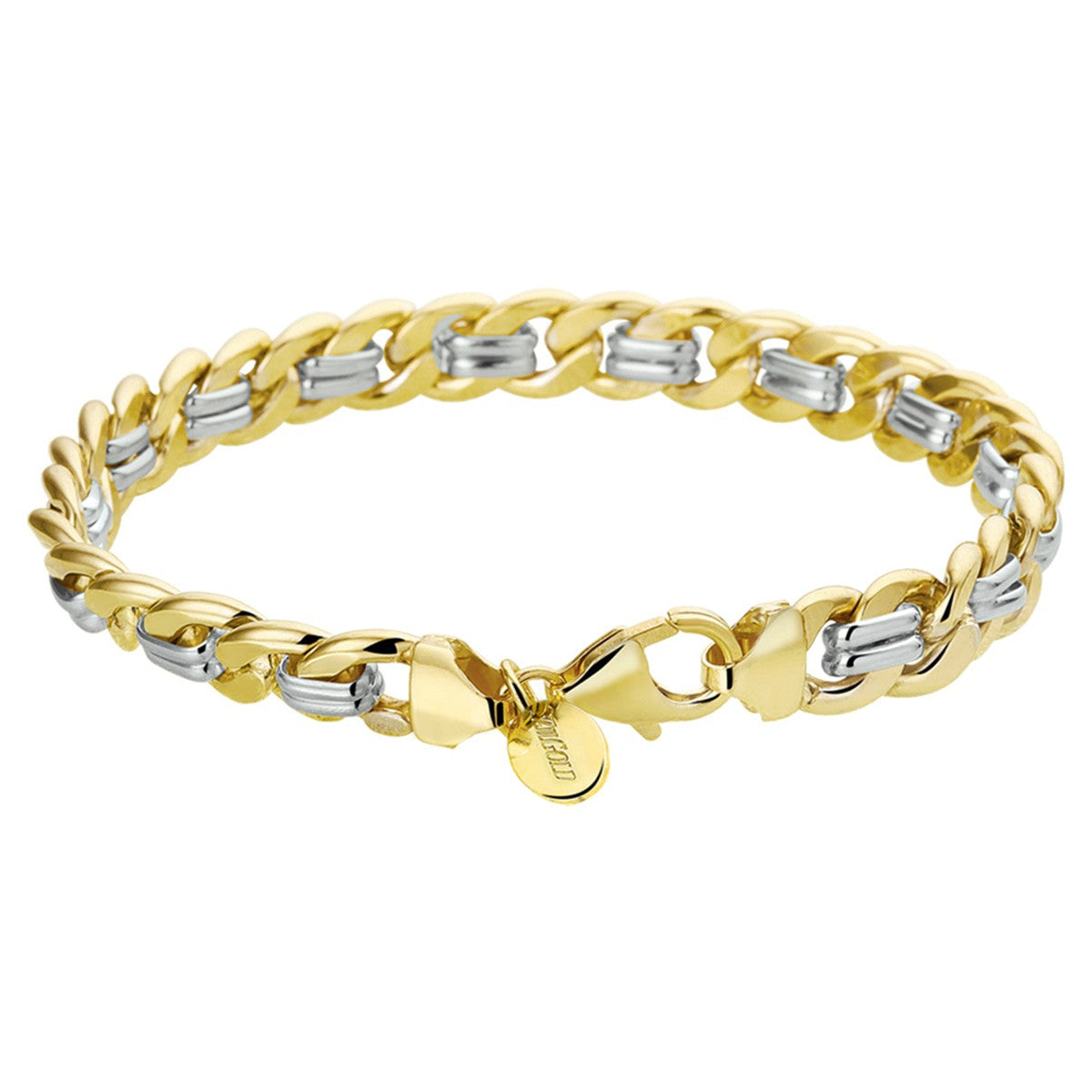 Fantasy Collection Armband geslepen gourmette massief 8 mm silgold