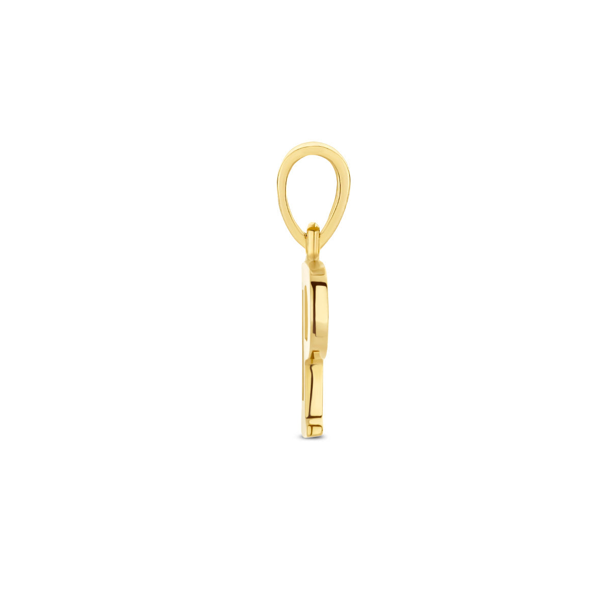 Hanger letter P zirkonia 14 mm 14K geelgoud #Letter_P