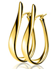 Zinzi 49mm gold plated zilveren grote oorringen in organische vorm met een speelse twist en handige bovensluiting. - PansiteNederland.nl