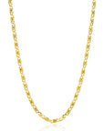 ZINZI gold plated zilveren scroll schakelketting, waarbij de schakels een dubbele krul/kronkeling maken 42-45cm ZIC2479G