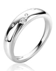 ZINZI zilveren gladde ring (5mm breed) speels bezet met vijf witte zirkonia's ZIR2655 - PansiteNederland.nl