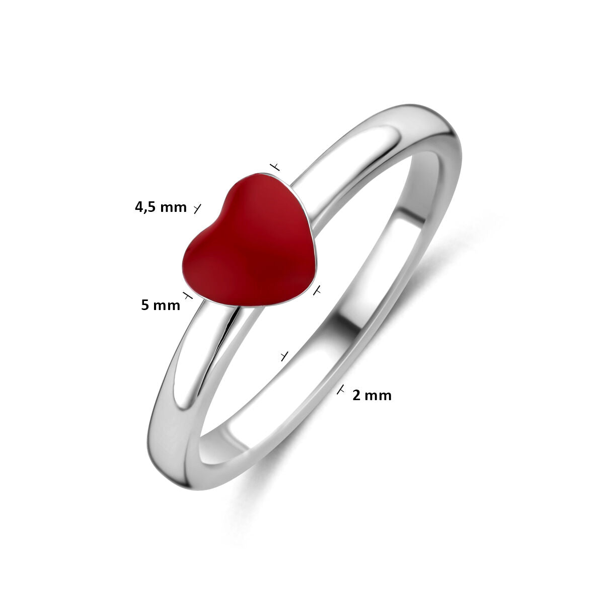 Fantasy Collection Ring emaille hartje zilver