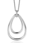 ZINZI zilveren ketting met luxe ovale hanger 45mm, valt lang om de hals ZIC2489