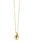 ZINZI Gold Plated Zilveren Venetiaanse Ketting met Druppel Hanger & Witte Zirkonia 45-48cm ZIC2707Y