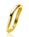ZINZI gold plated zilveren gladde ring organisch gevormd (3mm breed) ZIR2656G - PansiteNederland.nl