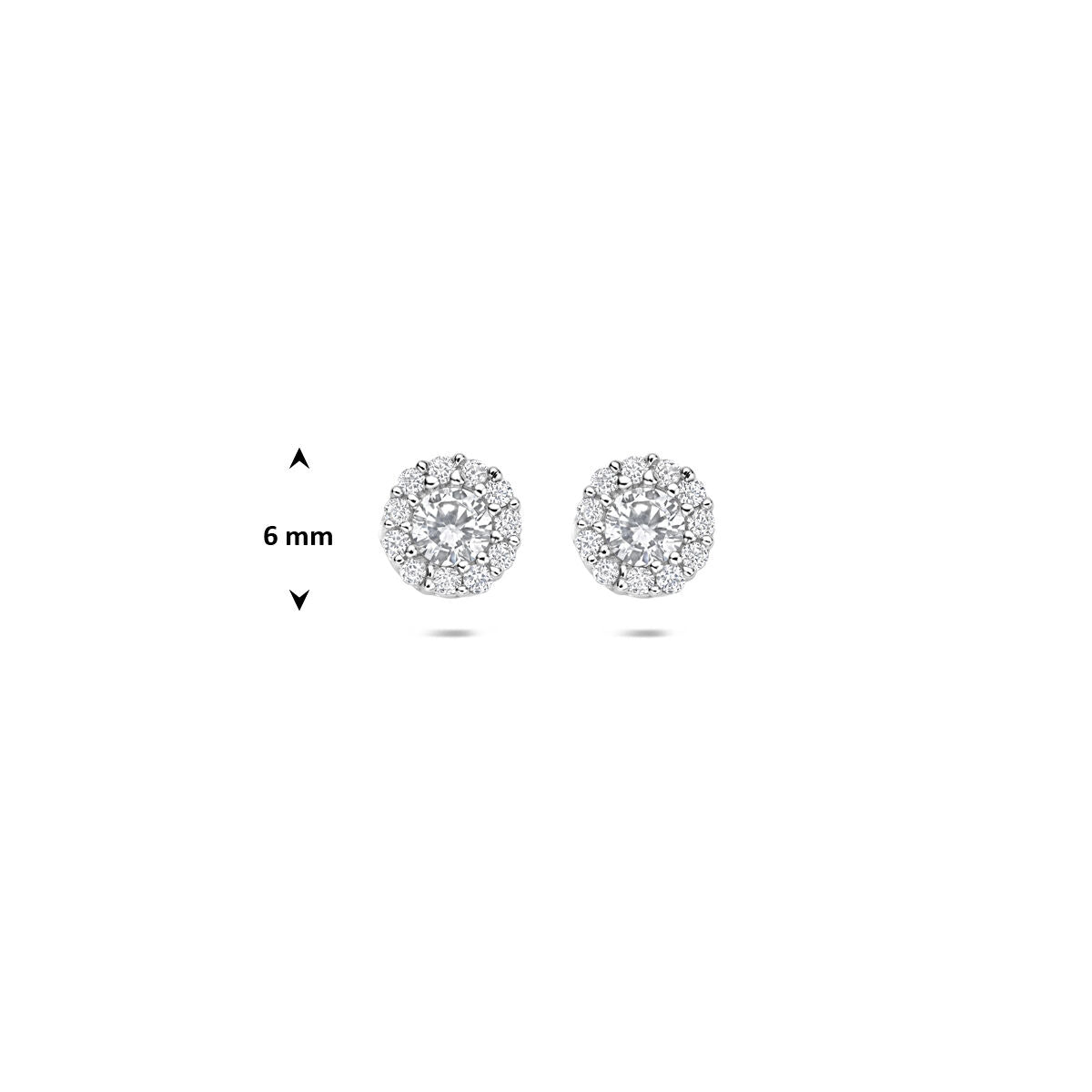 Fantasy Collection Oorbellen zirkonia 6 mm zilver