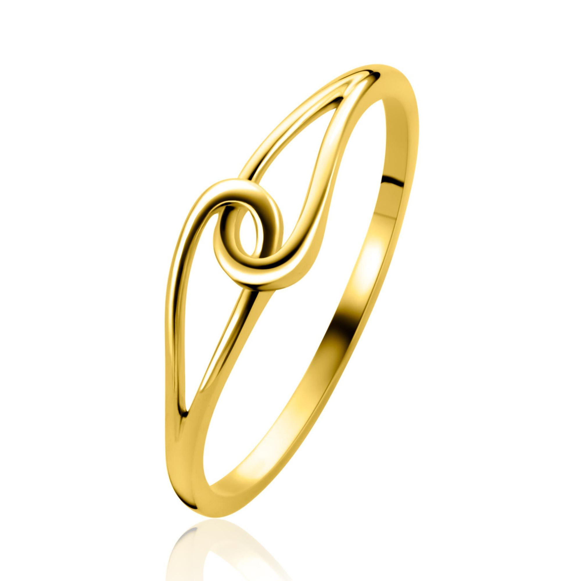 ZINZI Gold 14 krt gouden ring (5mm breed) slagmodel verbonden ZGR541 - PansiteNederland.nl
