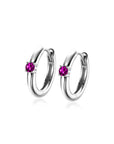 Zinzi oorringen JULI zilver met geboortesteen rood robijn zirkonia 13mm ZICRZ-JUL - PansiteNederland.nl