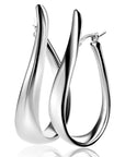 Zinzi 49mm zilveren grote oorringen in organische vorm met een speelse twist en handige bovensluiting ZIO2675 - PansiteNederland.nl