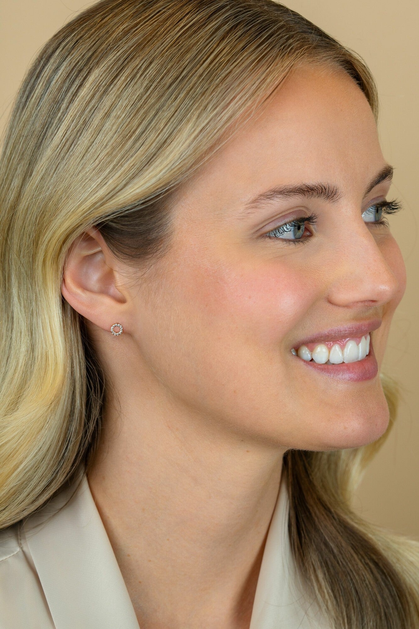 ZINZI 14K Gouden Oorknoppen met Witte Zirkonia ZGO550 oorbellen