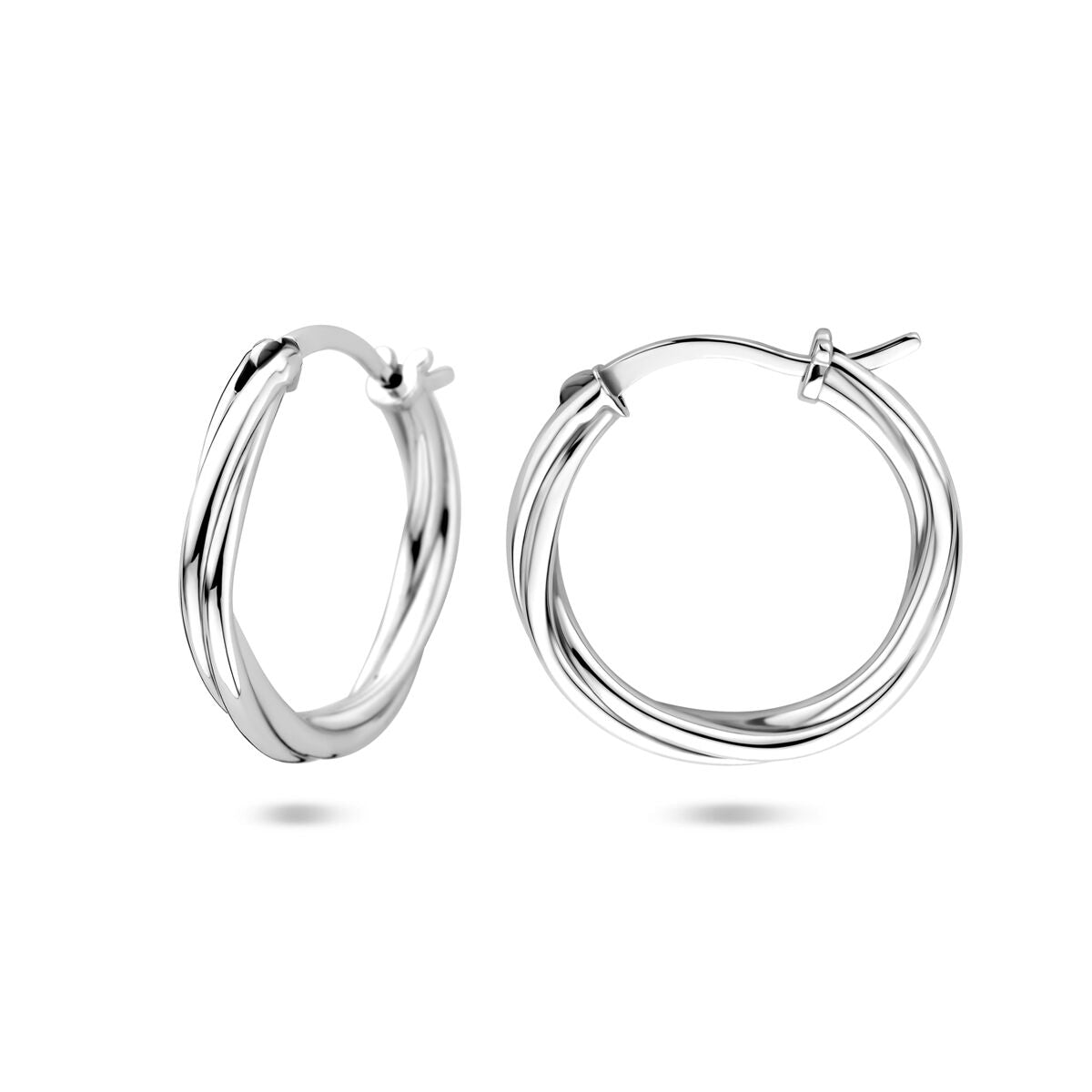 Fantasy Collection Oorbellen gedraaid 19 mm zilver