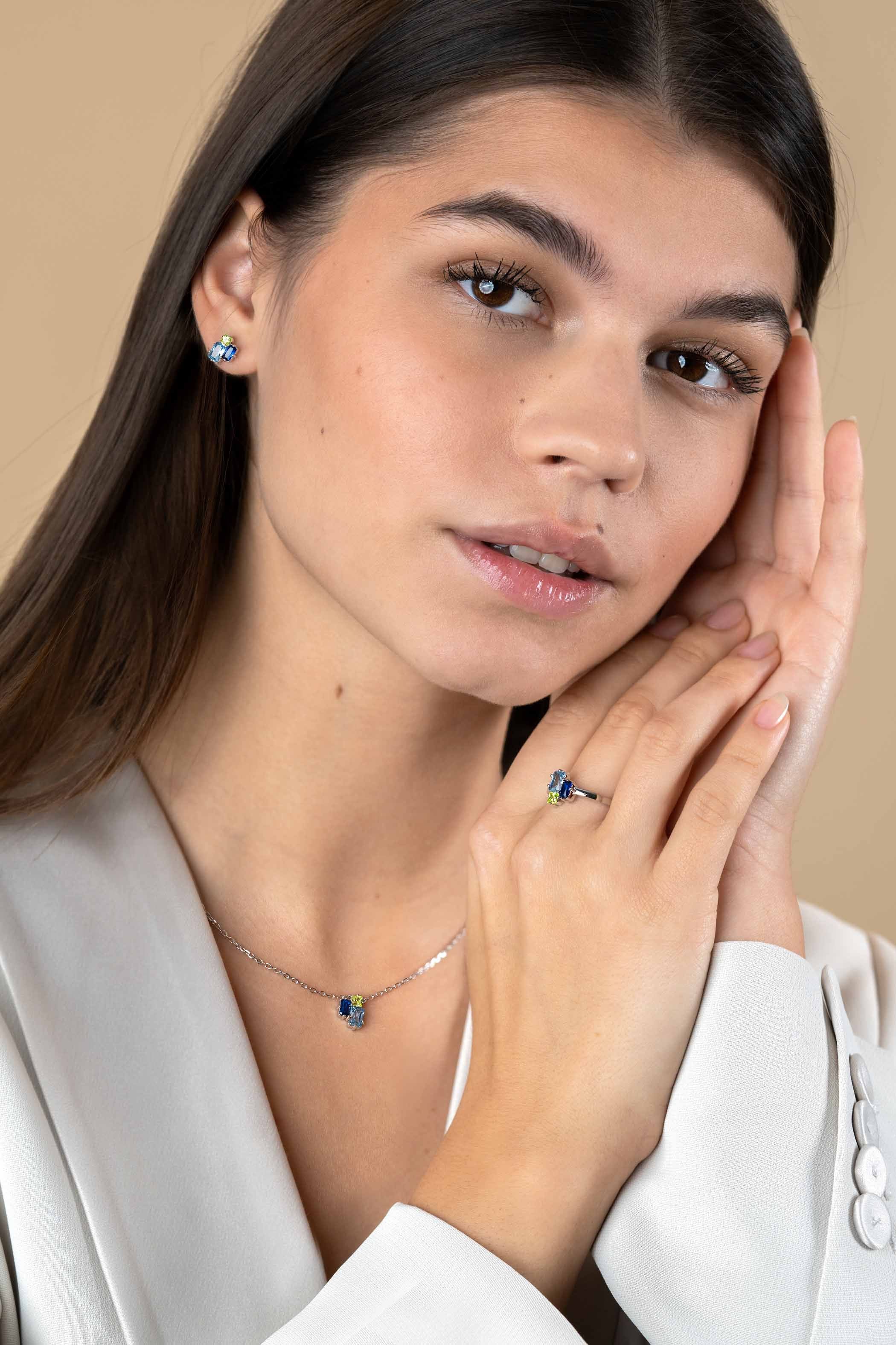 ZINZI Zilveren Ring met Blauwe Zirkonia - ZIR2496