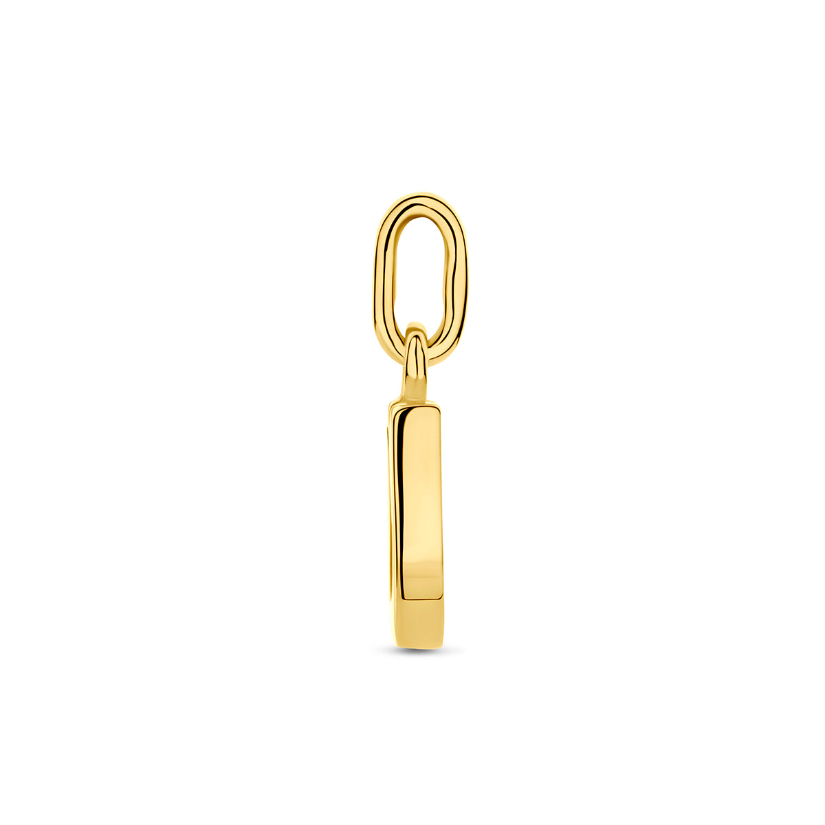 Hanger letter U zirkonia 10,5 mm 14K geelgoud #Letter_U