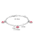 Zilveren armband emaille hartjes 13 - 15 cm 1341817