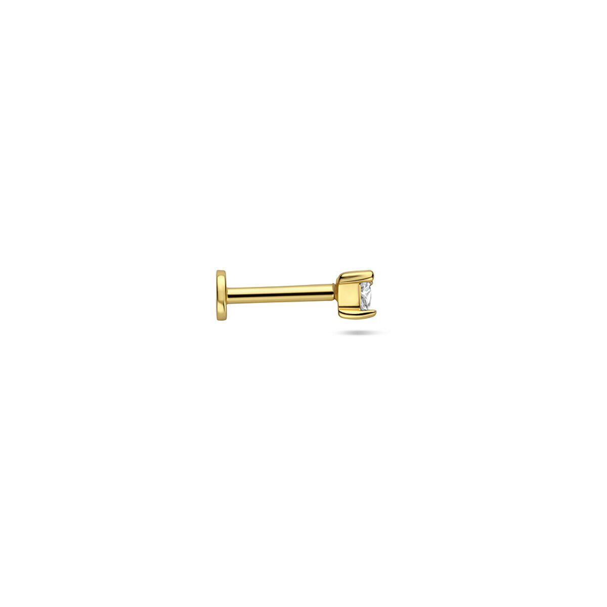 Fantasy Collection Flat back piercing driehoek zirkonia 3 mm 1 micron zilver verguld