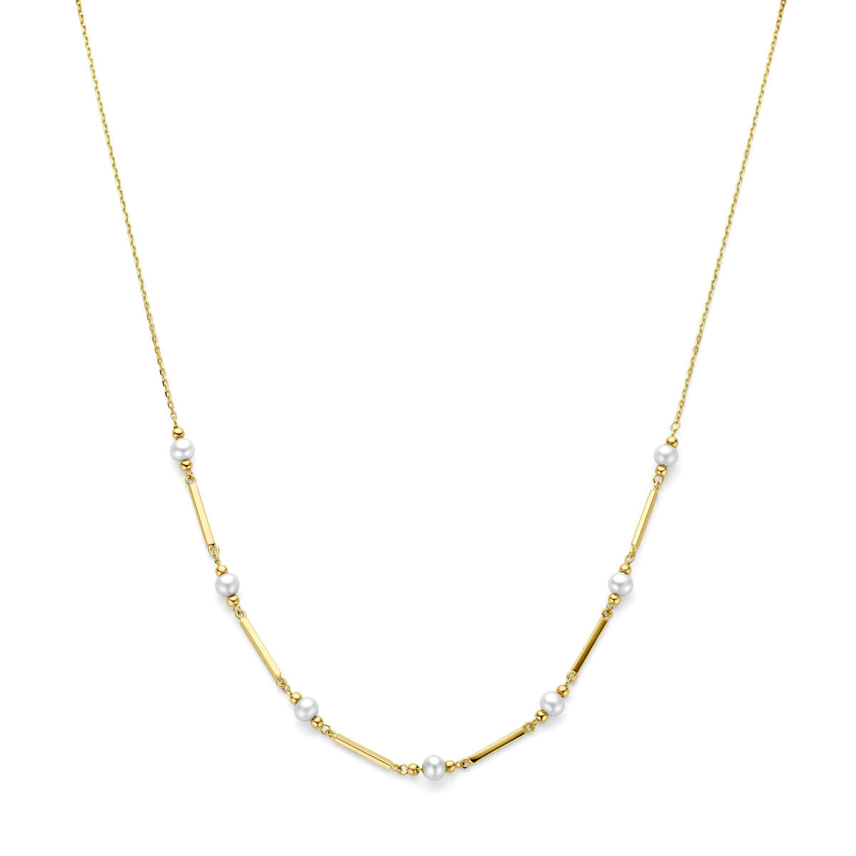 Fantasy Collection Collier parels 42 + 3 cm 14K geelgoud