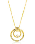 ZINZI Ketting Goldplated Zilver Dubbele Ronde Hanger ZIC2819