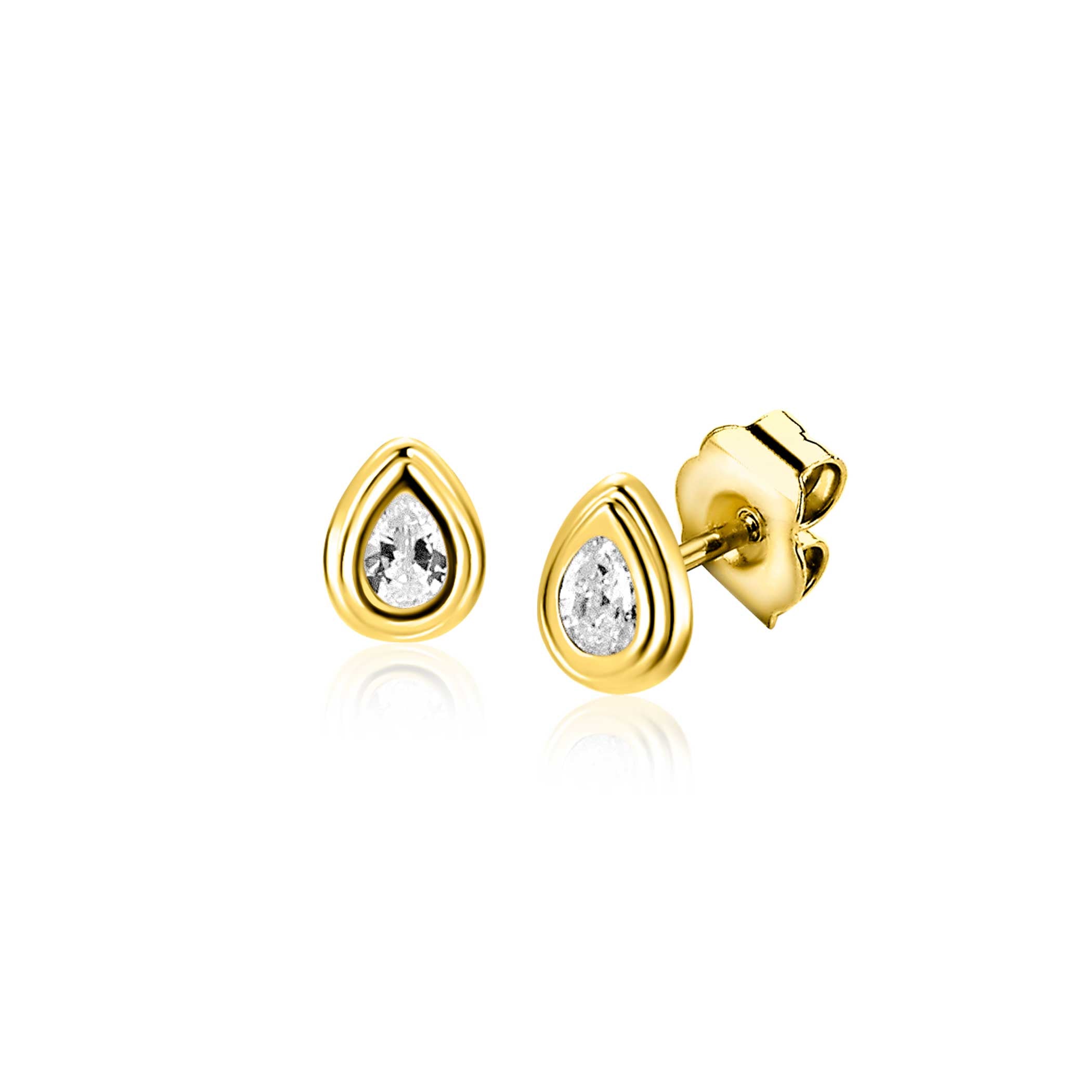 ZINZI 14K Gouden Oorbellen ZGO559 wit