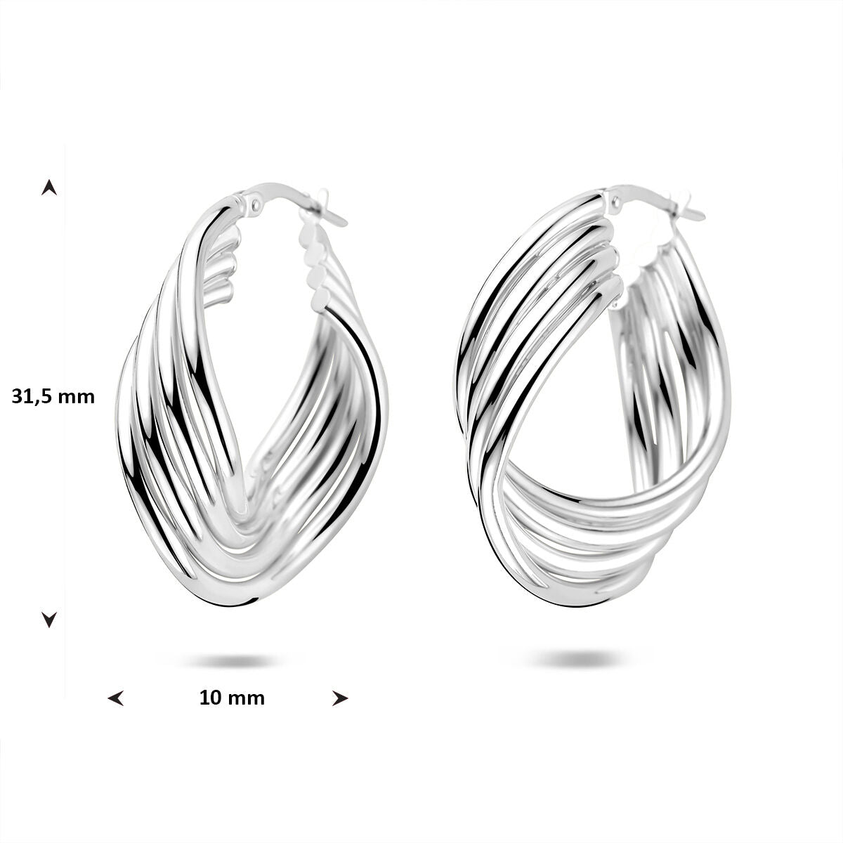 Fantasy Collection Oorbellen 31,5 mm zilver