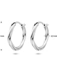 Zilveren gerhodineerde oorringen gedraaid 19 mm - 1341946