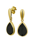 14K Geelgoud Oorhangers Onyx 4022345