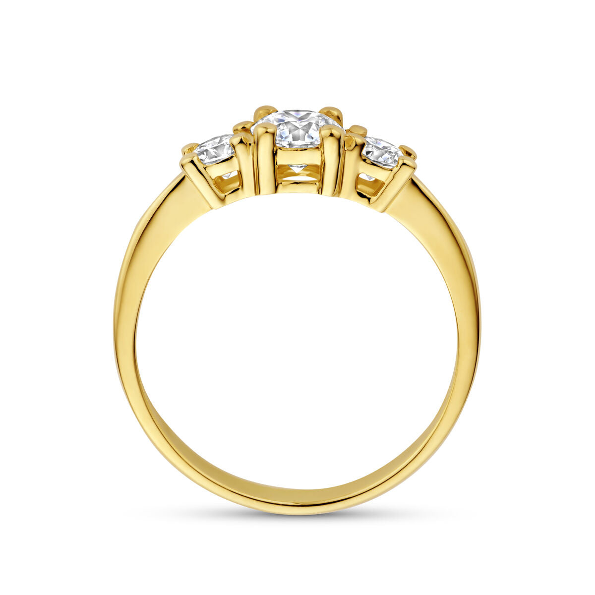 Fantasy Collection Trilogie ring lab grown diamant 0.85ct g vs 14K geelgoud