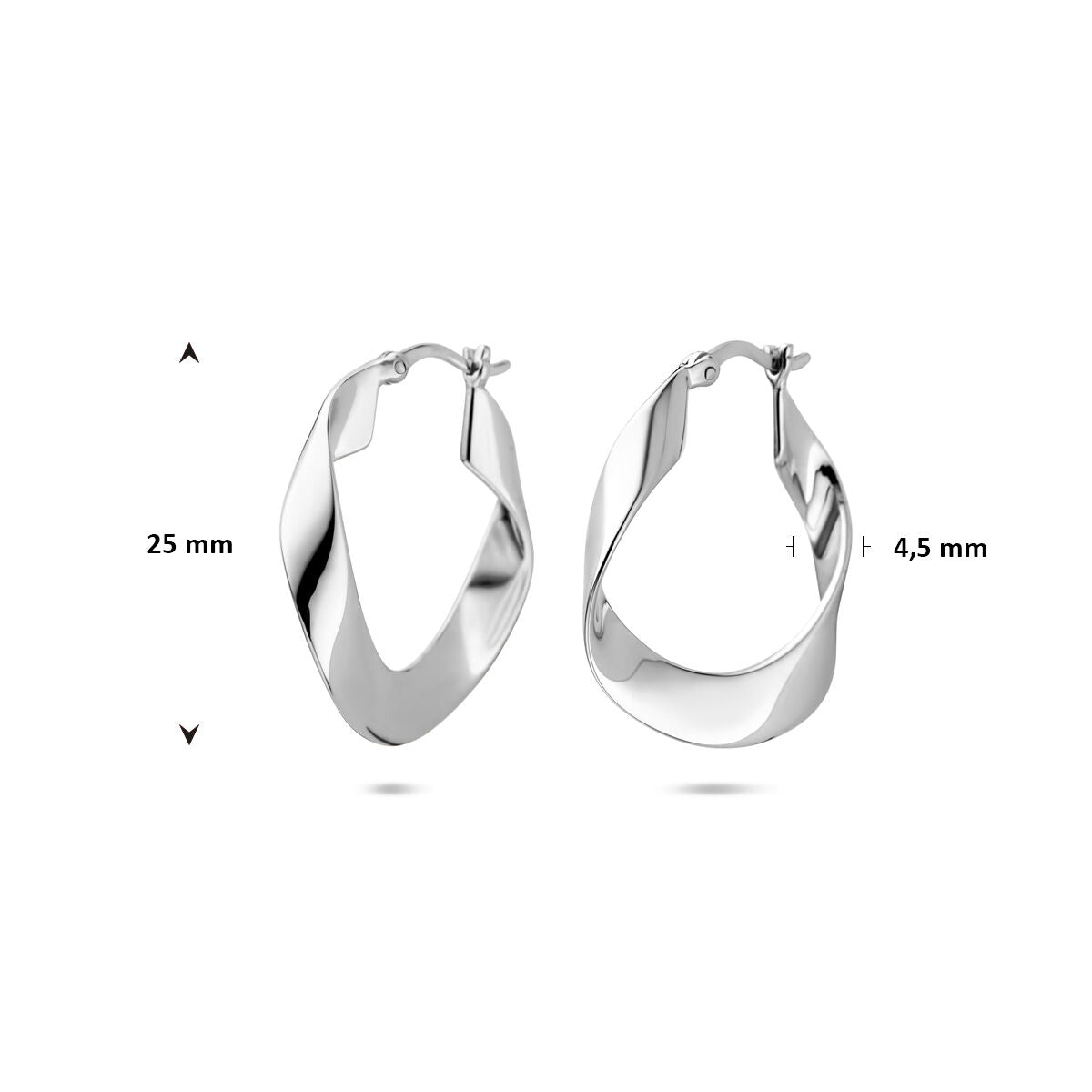 Fantasy Collection Oorbellen 25 mm zilver
