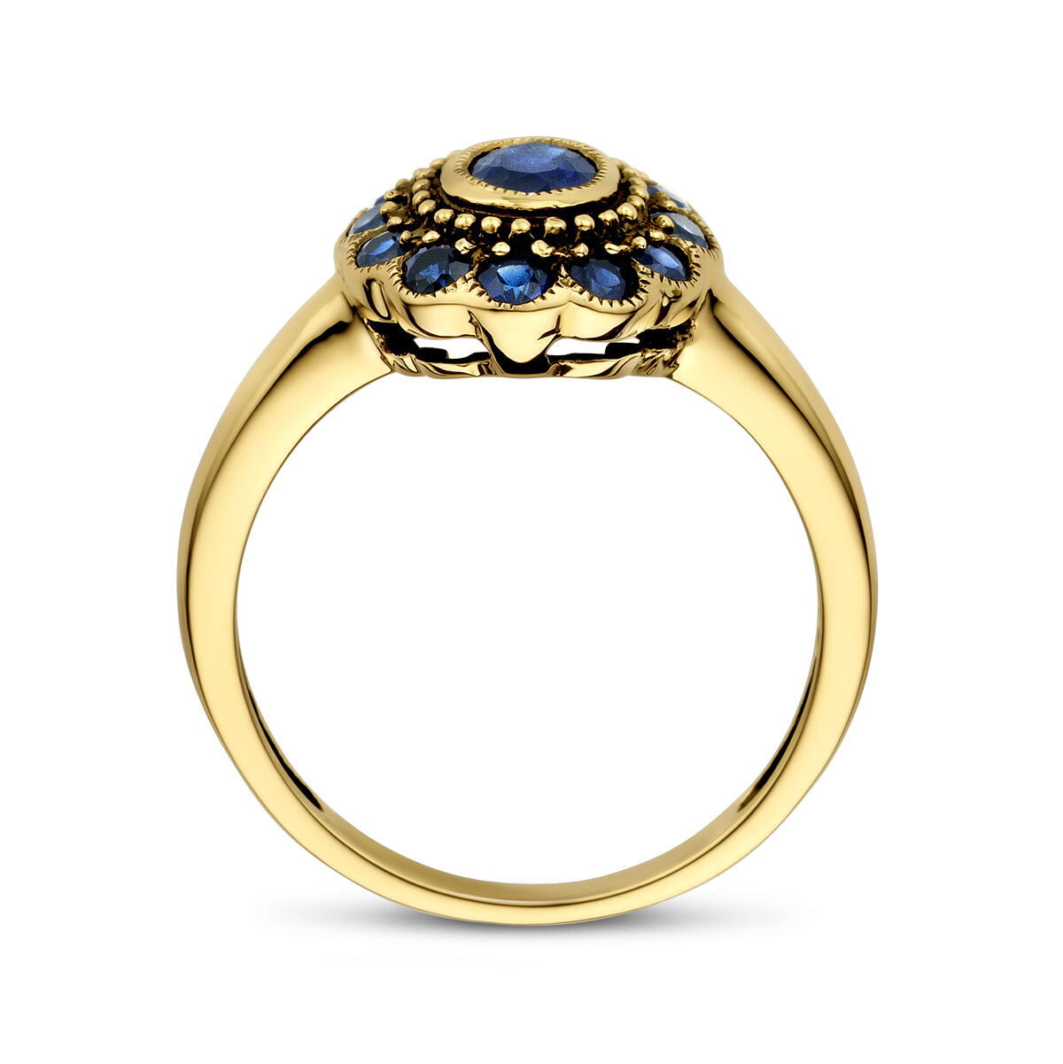 Ring saffier 14K geelgoud