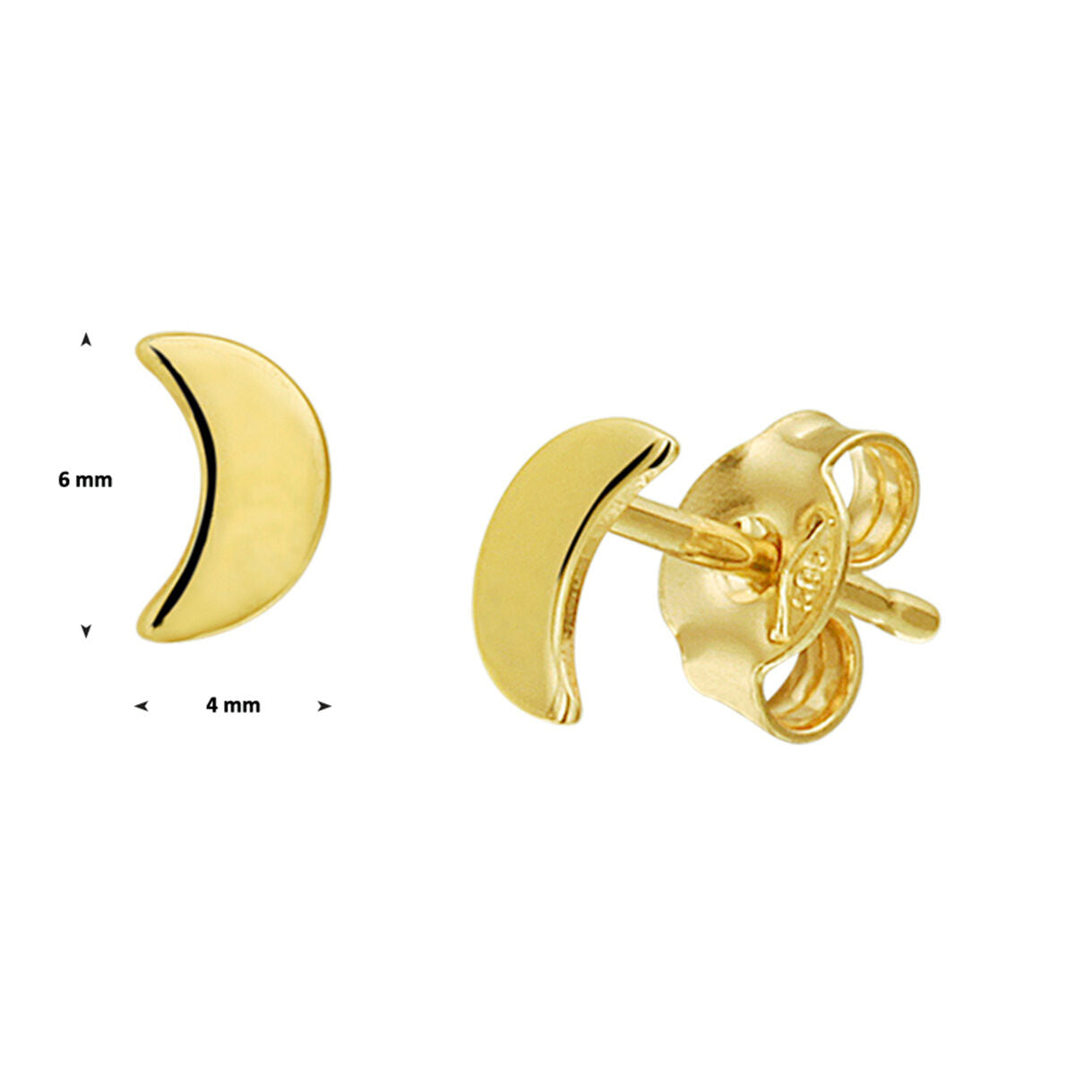 Fantasy Collection Oorbellen maan 14K geelgoud
