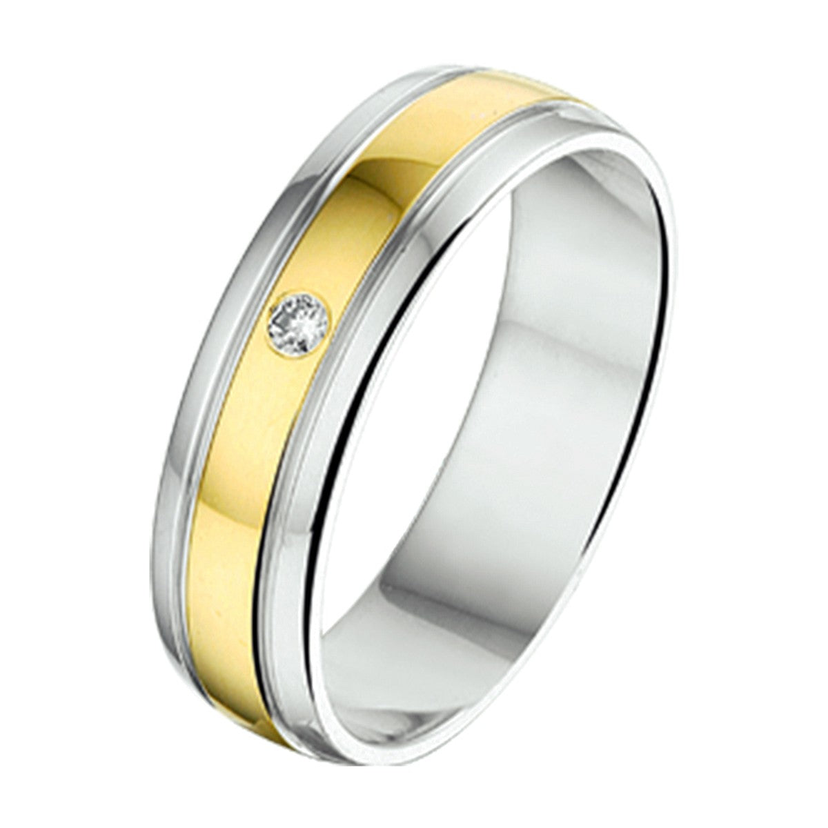 Fantasy Collection Ring 5 mm - 0.02ct h si goud met zilver