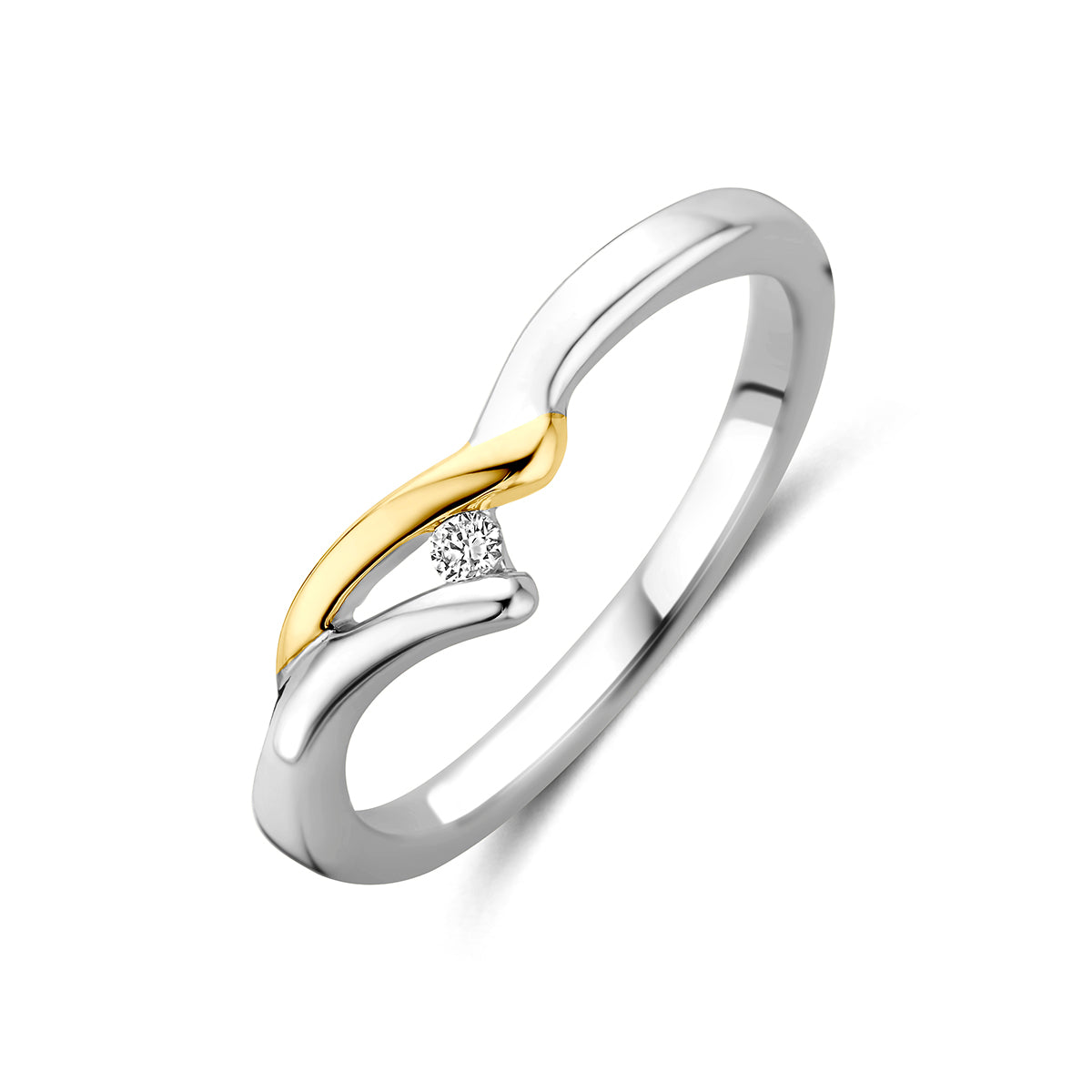 Fantasy Collection Ring lab grown diamant 14K goud en zilver 0.02ct f vs