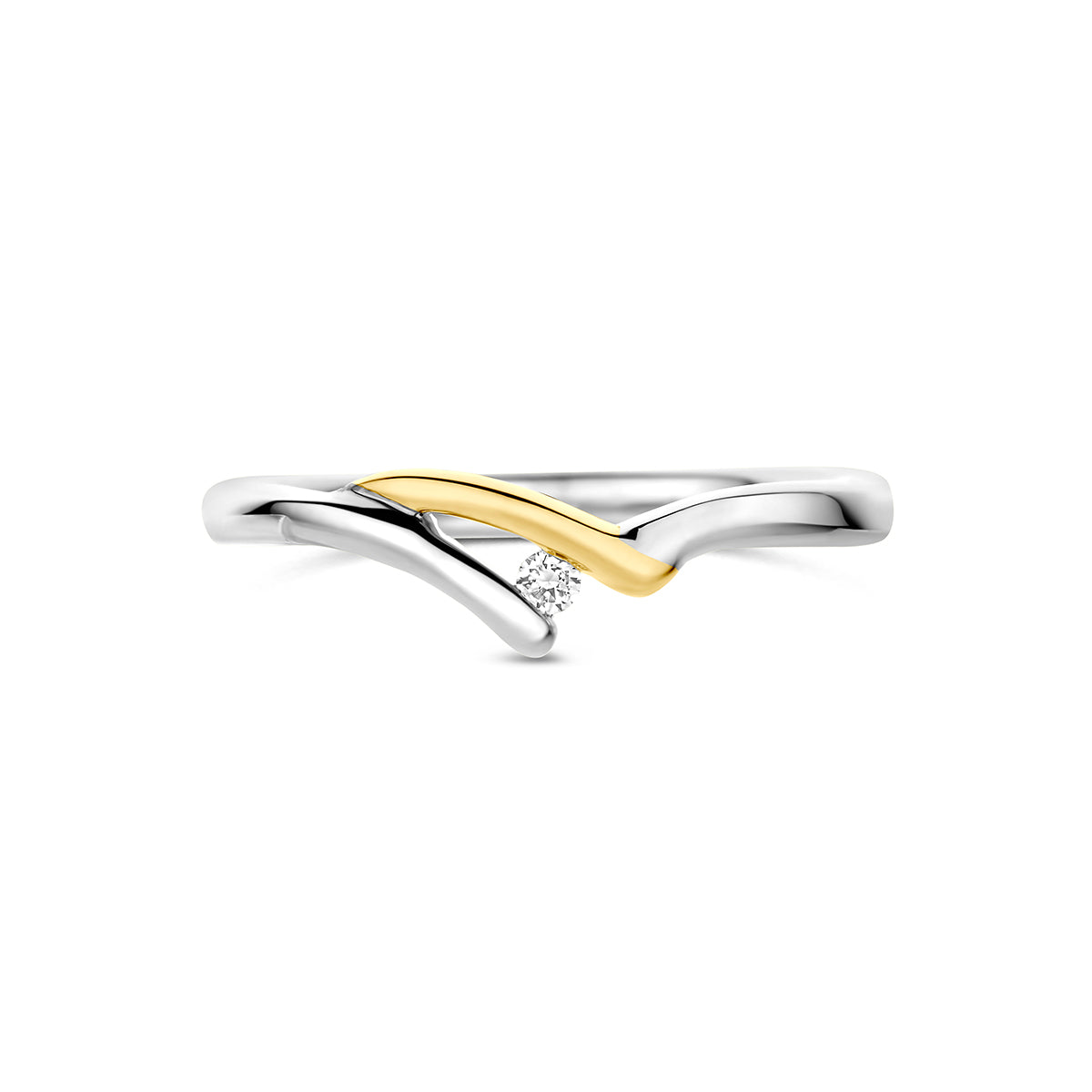 Fantasy Collection Ring lab grown diamant 14K goud en zilver 0.02ct f vs - afbeelding 4