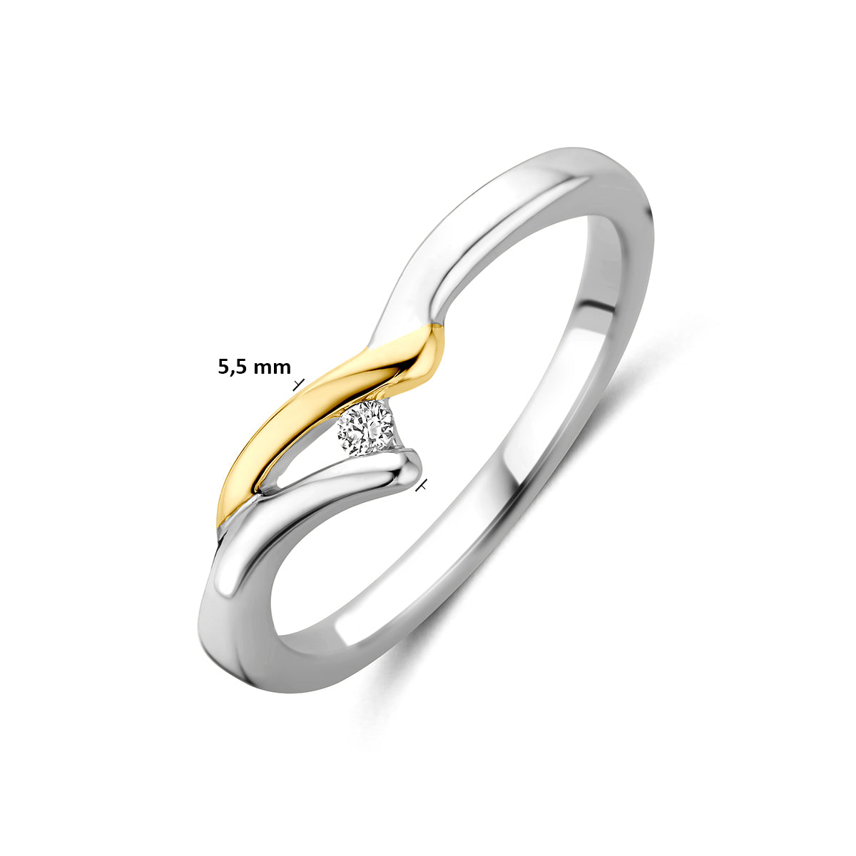 Fantasy Collection Ring lab grown diamant 14K goud en zilver 0.02ct f vs - afbeelding 5
