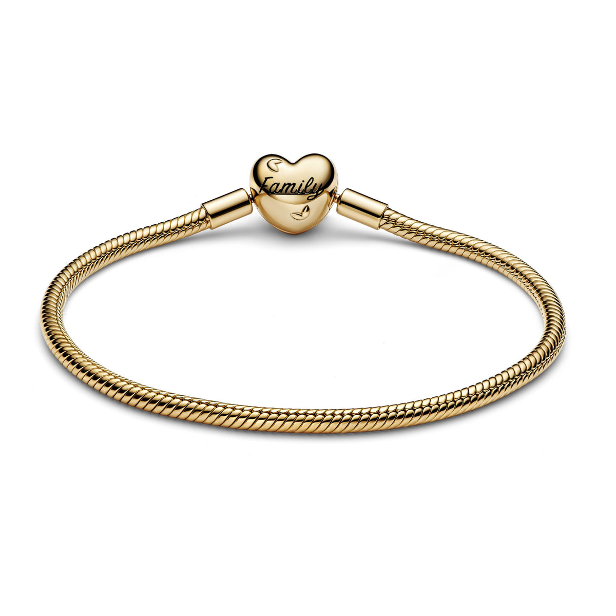 Pandora Slangenschakelarmband met stamboommotief en hartvormige sluiting goudverguld 563516C01